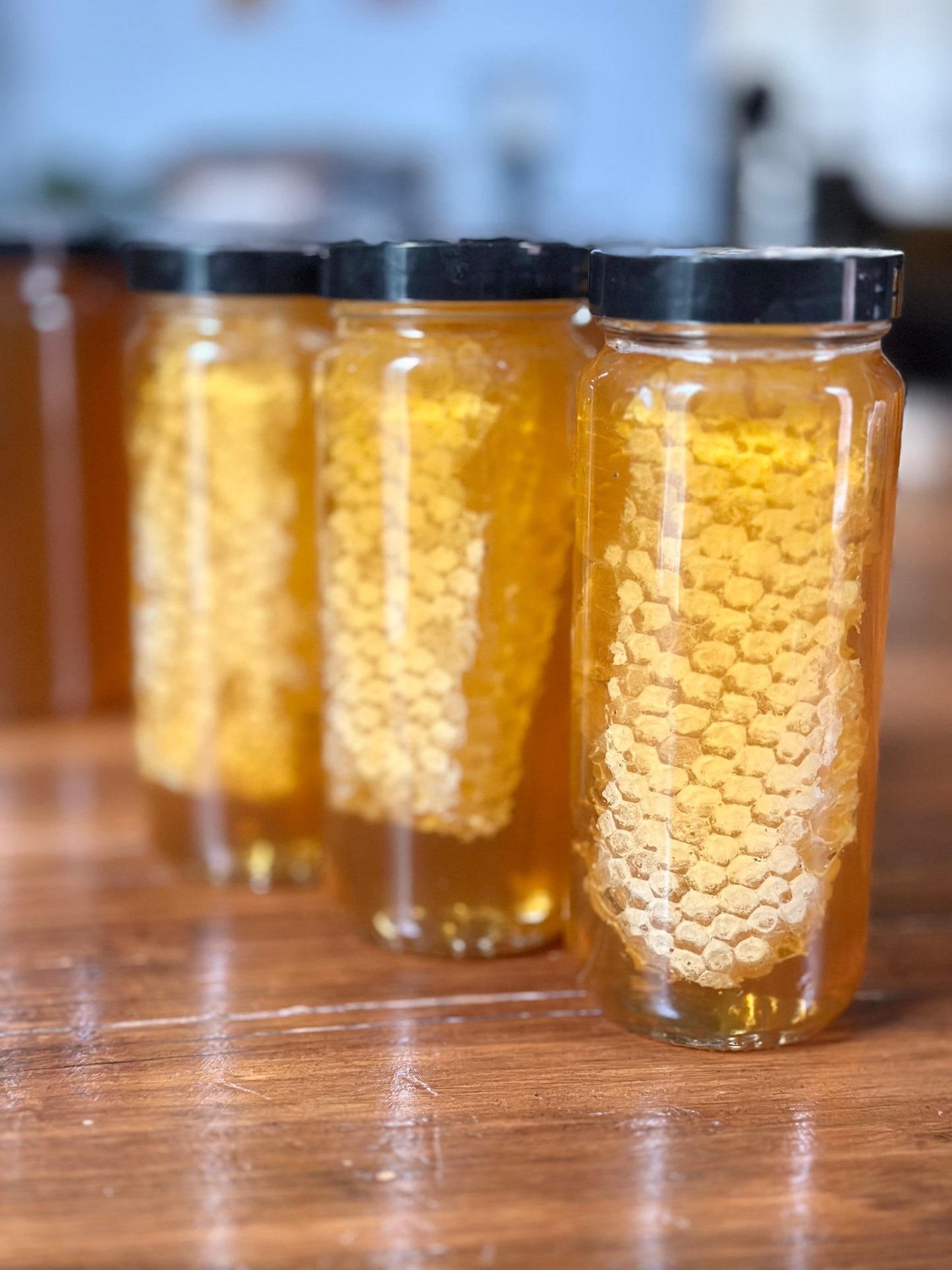 Honey with Honeycomb  (Light Color Honey) - 1 lb. jar