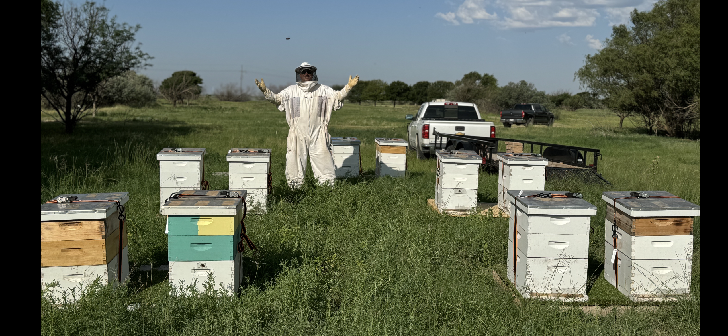 Load video: This is a well-rounded look at how we keep Honeybees in West Texas.  You'll see a little bit of everything we do!